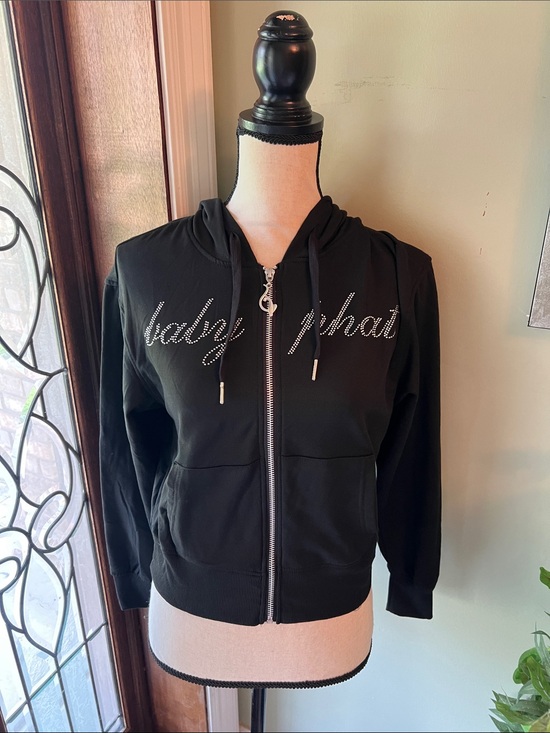 Baby Phat Tops - Baby Phat Black Hoodie with Gold Logo Tag